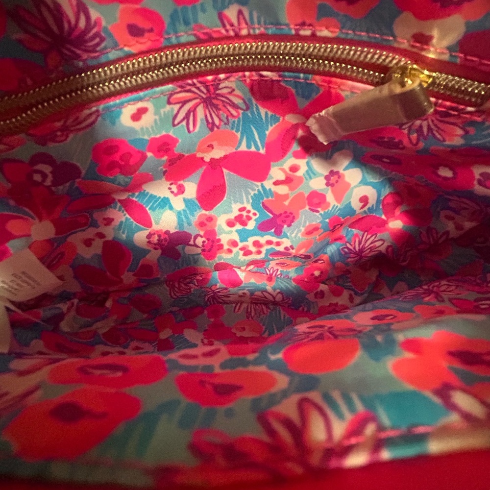Lilly Pulitzer neoprene, Barbie pink Crossbody Giovanna bag purse 10.5 x 8“flaws - Picture 11 of 16